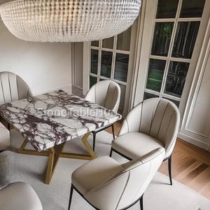 Handmade Modern Marble Furniture, dining table, Italian Calacatta Viola Marble Coffee Table | Luxury Rectangular Stone Dining table Top |