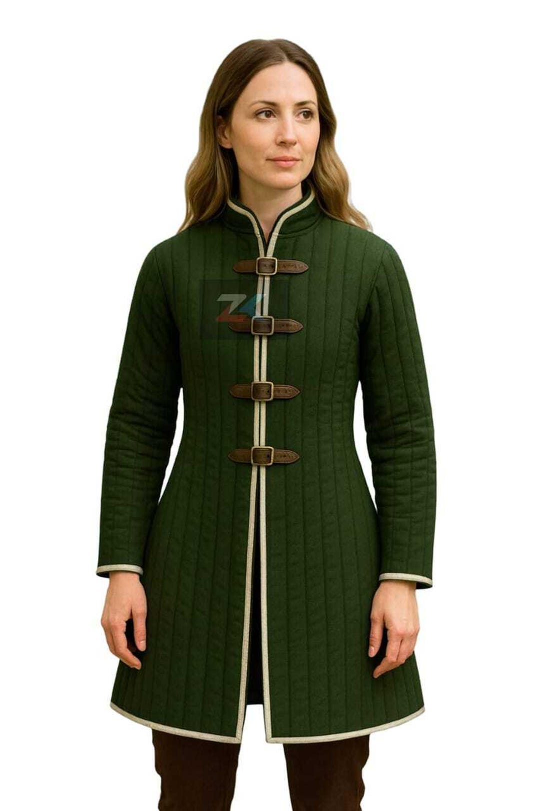Medieval Green Quilted Gambeson Coat – Handmade Renaissance Faire Armor ...
