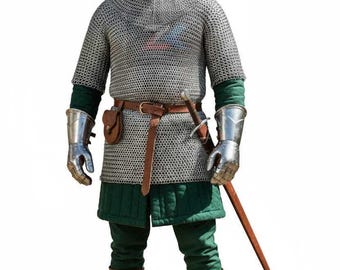 Aluminum Chainmail Shirt – Viking Sleeveless Butted Mail Armor, 10mm Rings