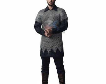 Aluminum Chainmail Shirt – Viking Sleeveless Butted Mail Armor, 10mm Rings