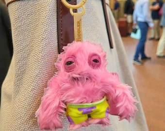 Patrick Star Fuggler Plush Keychain, Funny Bag Charm