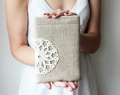 iPad mini case - 7" tablet - Kindle Fire - Kobo - Samsung Galaxy 7" - Crochet lace - Rustic - Custom sizes - Gray