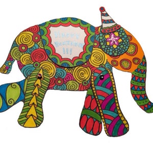 Couleur à télécharger - Carte éléphant