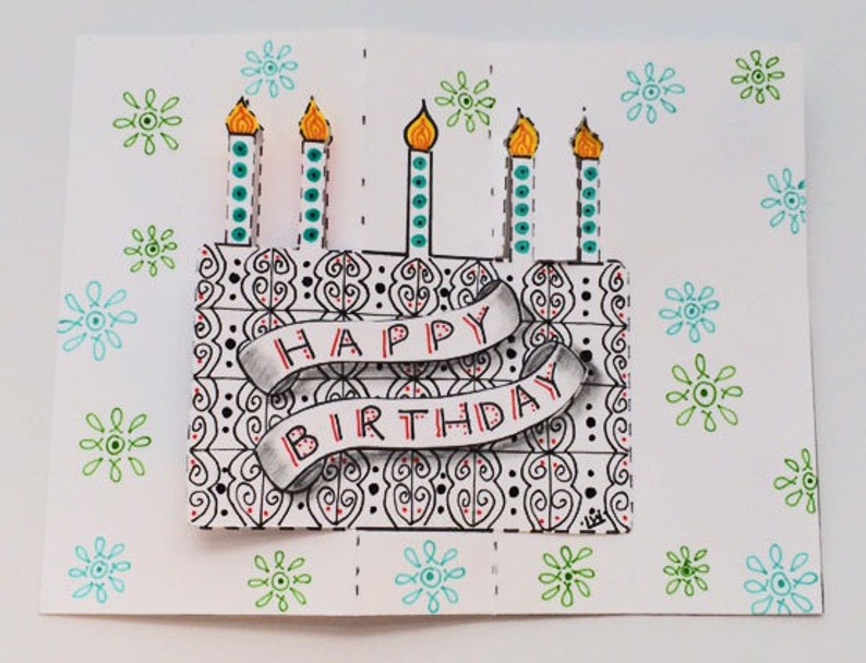 Downloadable Tangle Your Own Birthday Card image 4