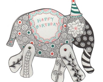 Downloadable Tangle Your Own - Elephant Card