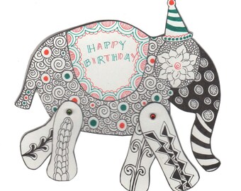 Downloadable Tangle Your Own - Elephant Card