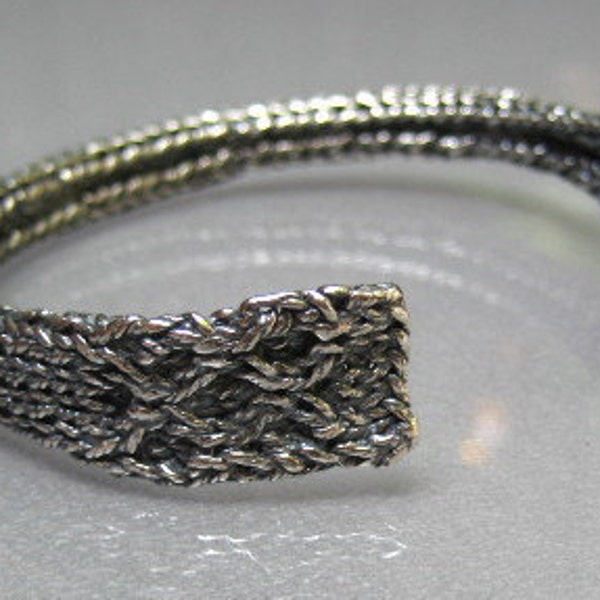 Knit I-Cord with Hex Ends Cuff Bracelet