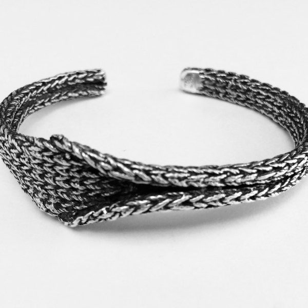 Inside Out Sterling Silver Knit Cuff