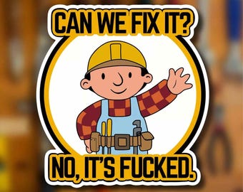 Bob the Builder Waterproof Vinyl Sticker Decal, Funny sticker