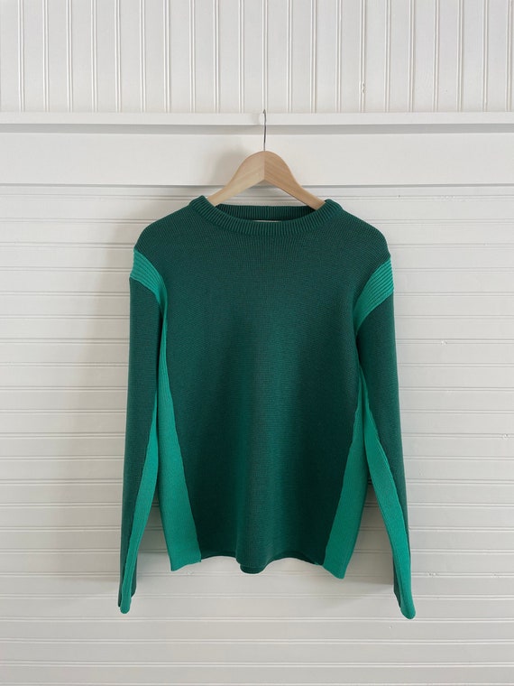 Vintage Green Teal Sport Sweater - image 1