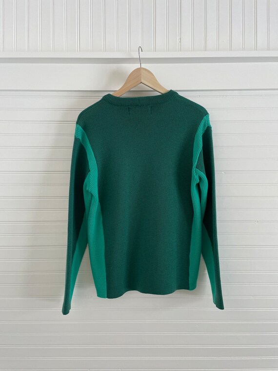 Vintage Green Teal Sport Sweater - image 2