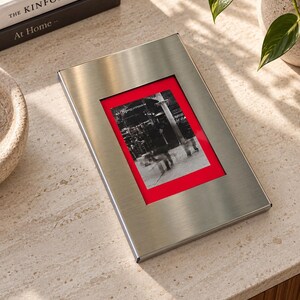 Handcrafted Brushed Stainless Steel Picture Frame, Minimalist Wall Decor