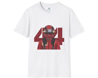 Camiseta inspirada en Lewis Hamilton Ferrari 44, camiseta personalizada para fanáticos de la F1, traje de carreras n.° 44, regalo gráfico para amantes de la Fórmula 1.
