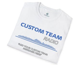 Camiseta de radio personalizada del equipo de F1 con mensaje del piloto. Regalo para fanáticos de la Fórmula 1. Camiseta de carreras. Opciones para todos los equipos y pilotos.