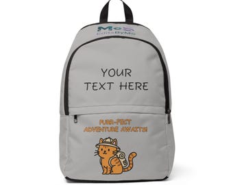 Mochila de gato personalizada para amantes de los animales - Mochila de nailon para estudiantes y niños