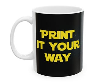 Taza de cerámica con texto personalizado - Taza de chocolate caliente de Star Wars, ideal para frikis, disponible en dos tamaños