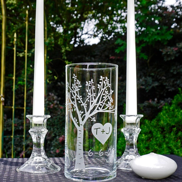 Wedding Unity Ceremony Candle Set- Blooming  Sweetheart Tree with Floating Candle. **Taper Candles and Candle Holders Optional**