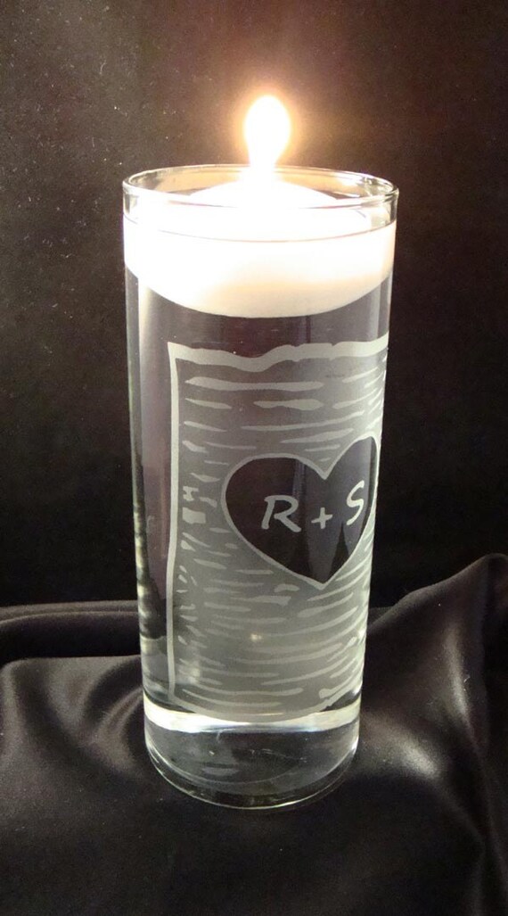 Personalized Unity Candle Vase With Floating Candle Woodland Etsy