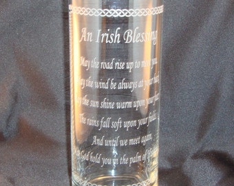 Custom Wedding Memorial Candle - Irish Blessing Memorial Candle Vase w/ Floating Candle - Personalized Memorial Vase - Loved Ones In Heaven