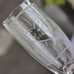 Personalized Etched Champagne Toasting Flutes - Special Occasion Toasting Flutes