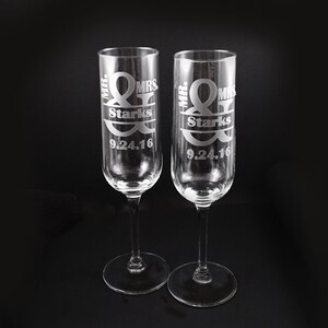 Personalized Etched Champagne Toasting Flutes
