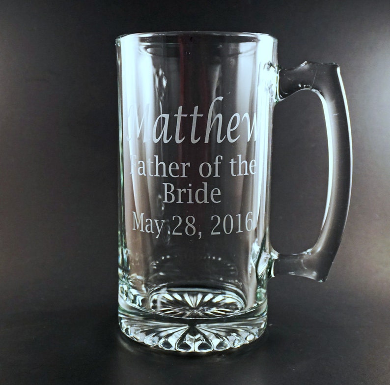 Set of 2 Personalized Custom Etched Glass MEGA Beer Mugs Etsy