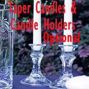 Laurel Framed Monogrammed Unity Candle Vase Set with Floating Candle. Taper Candles and Candle Holders Optional image 2