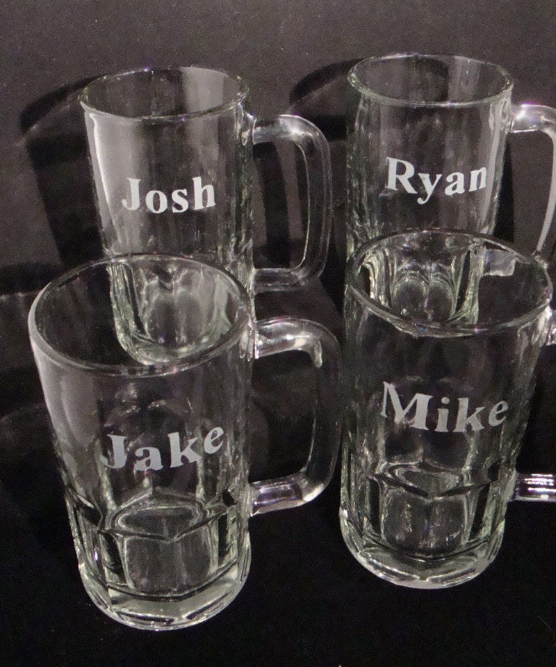 Custom Personalized Beer Mugs Custom Bar Glasses Man Cave Etsy