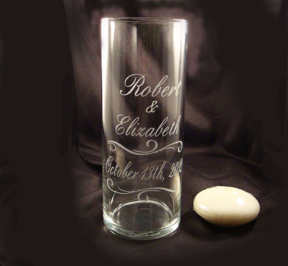 Personalized Unity Candle Vase Personalized Etched Unity Etsy