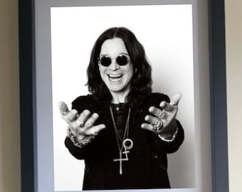 Clásico en blanco y negro de Ozzy Osborne enmarcado