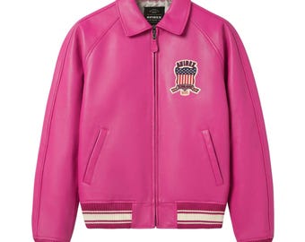 Chaqueta bomber de cuero Avirex ICON: un básico del estilo militar urbano para hombre.