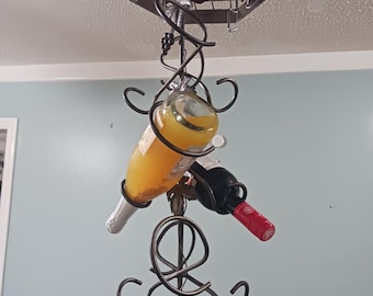 Wrought Iron Hanging Wine Rack