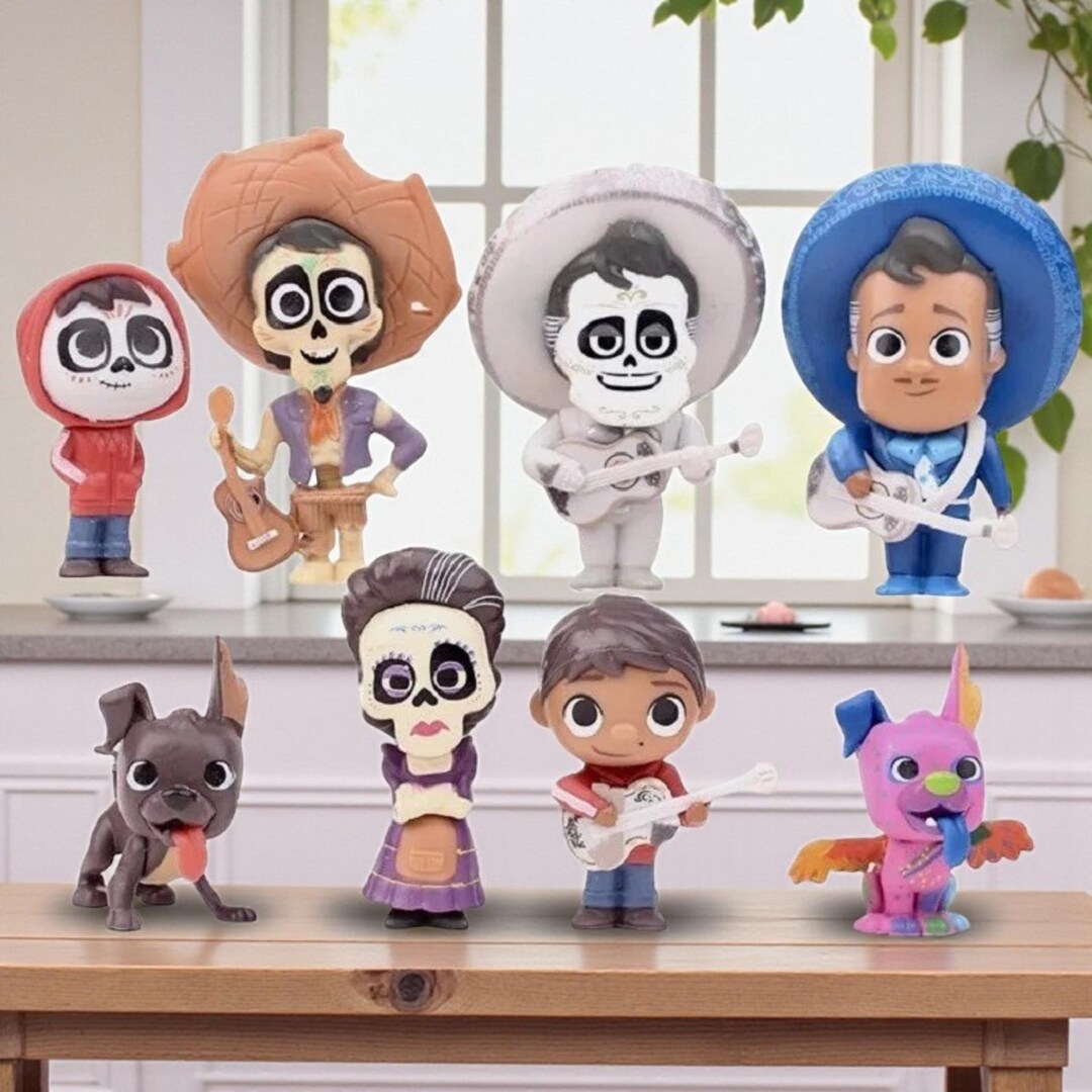 8pcs Cartoon Skeleton Family Figure Set, Mini Vinyl Figurines ...
