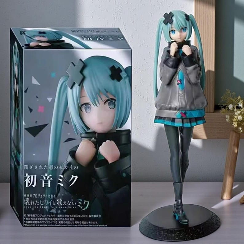 Hatsune Miku Anime Figure, Kawaii Collectible Action Model Toy, Desktop Display Ornament, Christmas & Birthday Gift