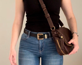 Small Leather Crossbody Tom Ford Inspired Jennifer bag BROWN