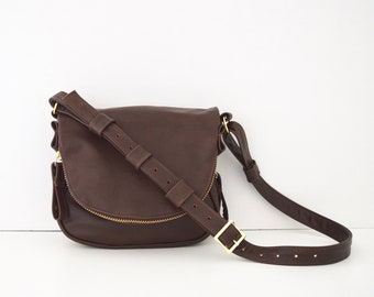 Small Leather Crossbody Tom Ford Inspired Jennifer bag BROWN