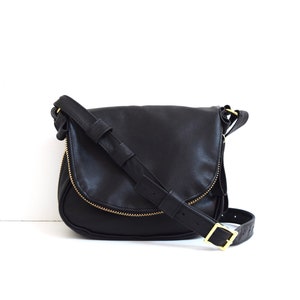 Small Black Leather Crossbody Tom Ford Inspired Jennifer bag image 1