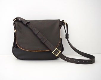 Leather Crossbody Bag Tom Ford Inspired Purse BROWN
