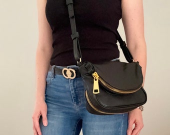 Black Leather Crossbody Tom Ford Inspired Jennifer bag MINI