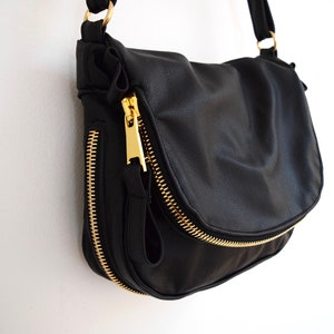 Black Leather Crossbody Tom Ford Inspired Jennifer Purse Bag image 8
