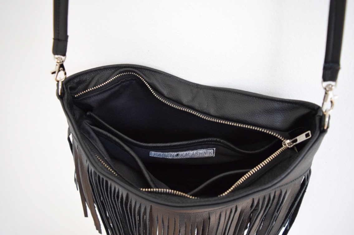 Black Fringe Bag - Etsy