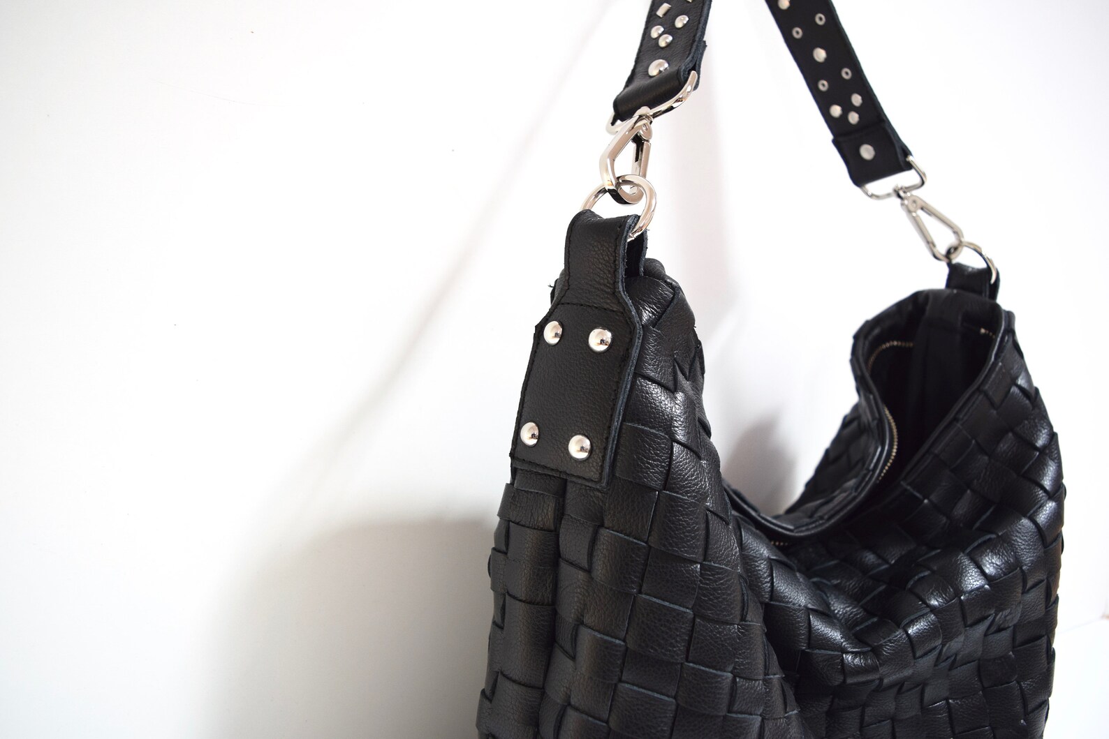 Black Leather Shoulder Bag Purse Hobo Beth Dutton Inspired Etsy