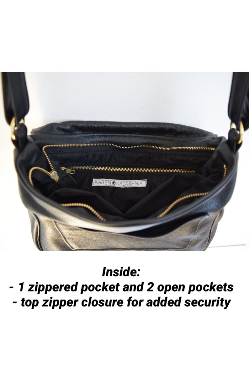 Black Leather Crossbody Tom Ford Inspired Jennifer Purse Bag image 5