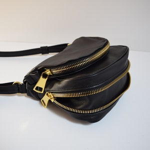 Small Black Leather Crossbody Tom Ford Inspired Jennifer bag image 5