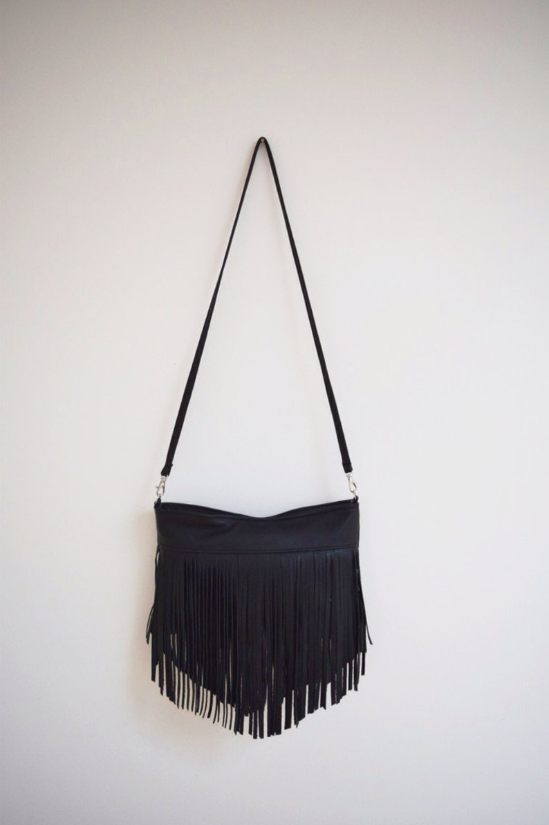 Black Fringe Bag | Etsy