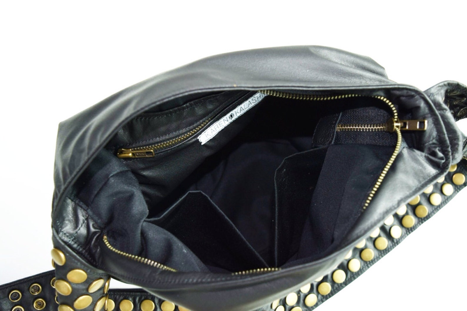 Black Leather Veronica Mars Bag Plain Front & Back Black Etsy