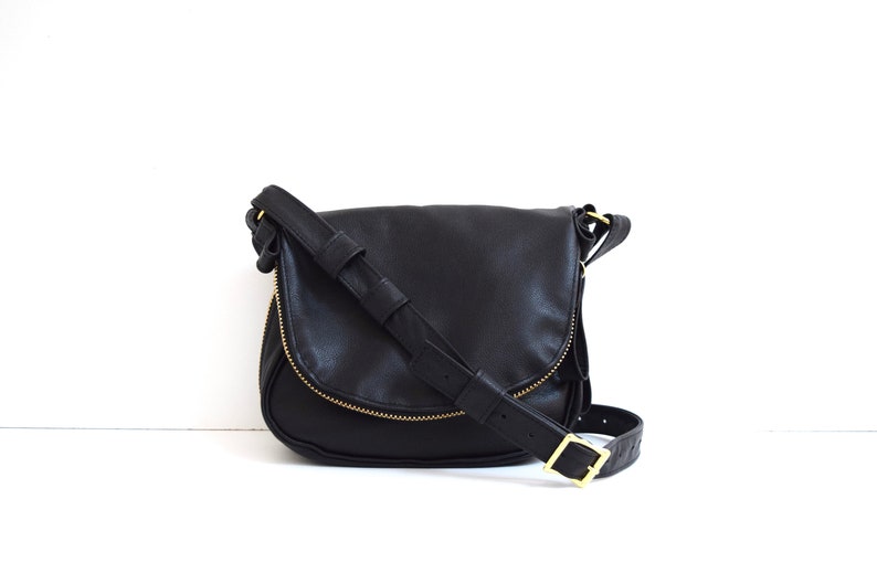 Small Black Leather Crossbody Tom Ford Inspired Jennifer bag image 1