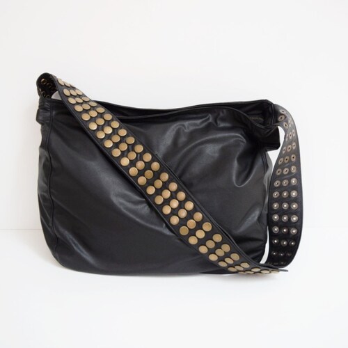 Black Leather Veronica Mars Bag Large Plain Front&back Etsy