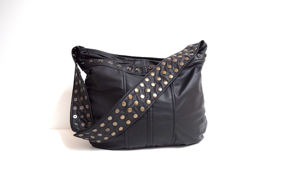 Edbury Studded Leather Shoulder Bag Black | ALLSAINTS