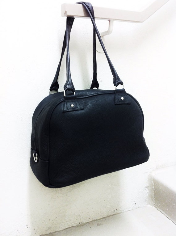 Download Items similar to Black Leather Travel/Gym Bag on Etsy